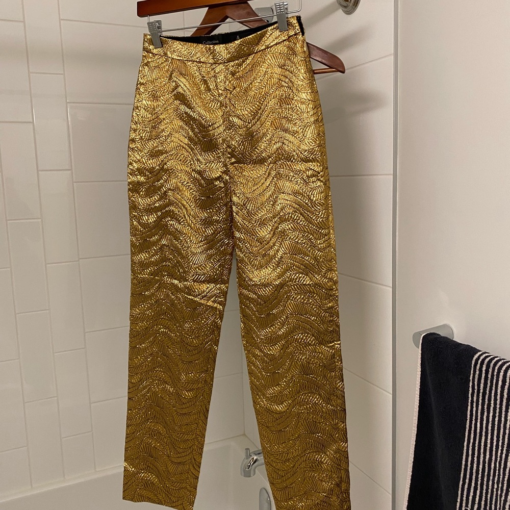 J. Crew Metallic Gold Pants